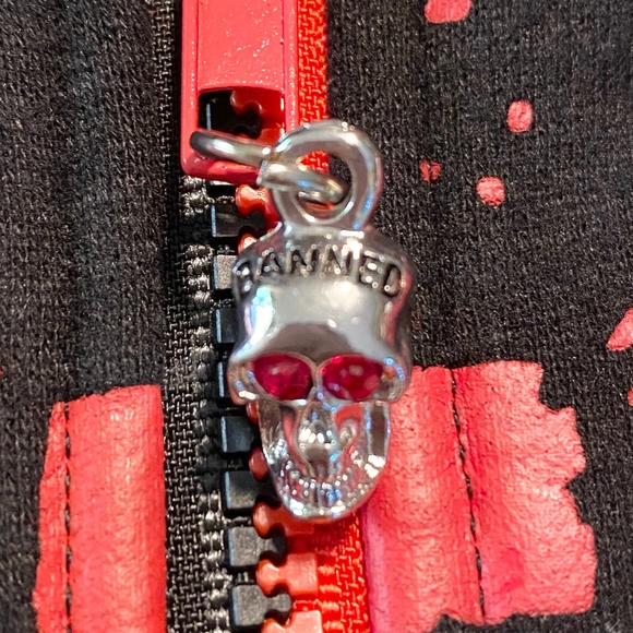 Women’s | Banned Alternative | Zip Up Hoodie | Black & Red | S (6) - Picture 7 of 16